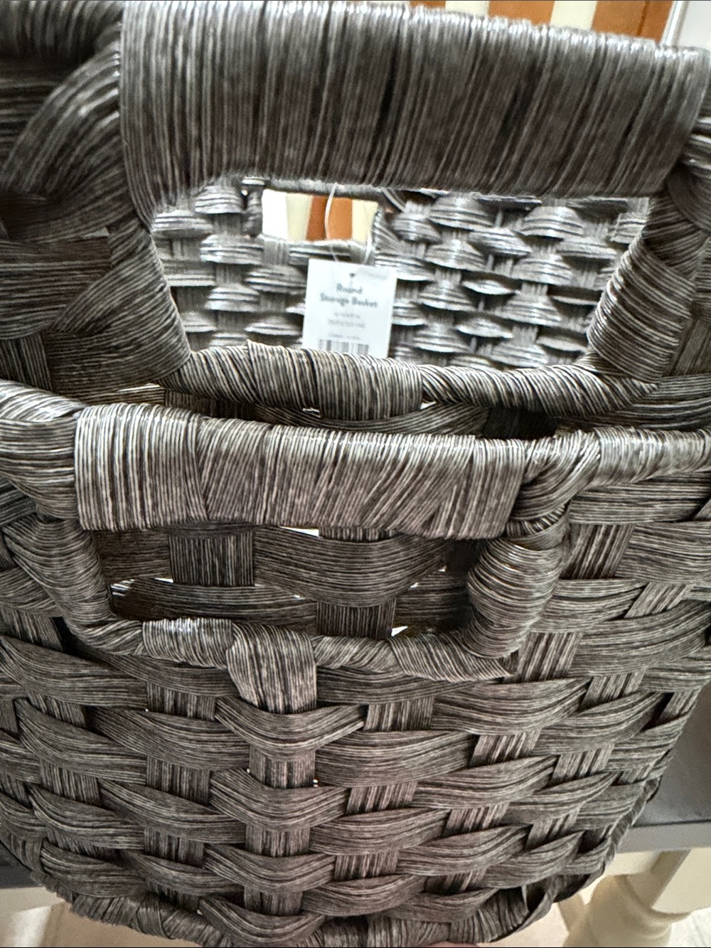 Elements Set Of Two Round Storage Baskets - Picture 4 of 9